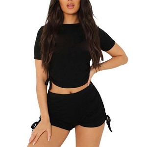 Wholesale Women Two Piece Shorts Set Summer <b>Bandana</b> 2 Piece Set Blouse Outfits 2 Piece Women Short Set Clothing - Product Image 1