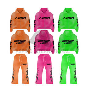 Comprar personalizado de la mejor calidad de talla grande pulóver sudaderas con capucha ropa de calle chándal ropa personalizada lavado ácido pantalones de chándal acampanados hombres - Product Image 6