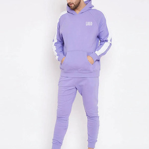 Survêtement lavande pour hommes pull à capuche et pantalon de survêtement ensemble décontracté deux pièces tenue de sport pour salle de sport, Jogging et Streetwear - Product Image 5