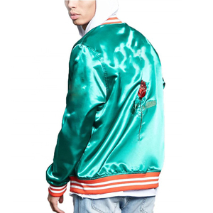 Calidad Premium 2025 personalizado satén Varsity chaquetas satén impermeable Original cómodo hombres ropa Varsity chaquetas - Product Image 2