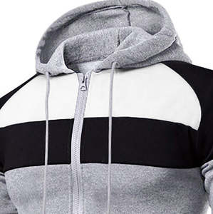 Venta al por mayor personalizado de alta calidad de invierno de dos piezas para correr con capucha cuello sólido patrón completo adulto Fitness deportes chándal para hombres - Product Image 3