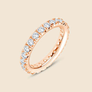 แหวนเพชรฝรั่งเศสทองคำแท้ 14K แบบ Eternity ประดับเพชรทรงกลมเพาะเลี้ยงในห้องปฏิบัติการ 2.022 กะรัต F+-VS สำหรับทำเครื่องประดับ - Product Image 2