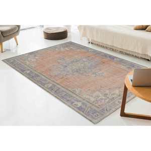 Tapis de style turc imprimé en 3D : design antique violet, avec poils doux - Product Image 1
