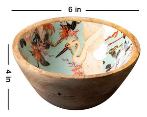 Cuenco redondo de flamenco con estampado de esmalte de madera multicolor de gran venta 2023 al por mayor de La India POR STAR CRAFTS INDIA - Product Image 3