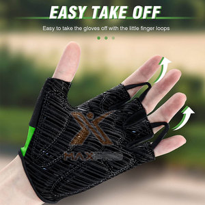 Custom Made Heavy Duty Non-Slip Adjustable Wrist <b>Strap</b> Unisex Lightweight Cycling Gloves Comfortable Stock Half <b>Finger</b> - Product Image 3