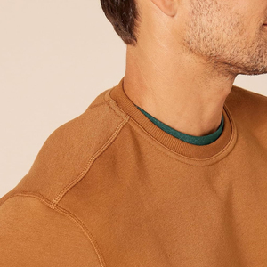 Sweat-shirt pour homme de couleur marron foncé, vêtements de sport pour la salle de sport, extensible, respirant, col rond, poignets côtelés, sweat-shirt pour homme - Product Image 4
