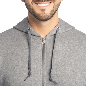 Sudadera con capucha y cremallera forrada de lana para hombre Sudadera de invierno gruesa de algodón Opción de marca personalizada Chaqueta con capucha cálida OEM para exteriores - Product Image 3