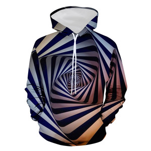 Sialkot, nuevo estilo, sudaderas con capucha gráficas para hombre, sudaderas con estampado hipnótico 3D, jersey con capucha de ilusión óptica, Top con capucha de manga larga - Product Image 2