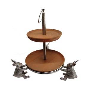Finitions naturelles de luxe Fantaisie Design Rond en bois Fer Gâteau Stand De Mariage Fête D'anniversaire Présentoir En Gros En Vrac - Product Image 4