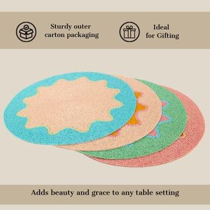 Color Pop Glass <b>Beads</b> for Dining Table Round Pattern <b>Placemat</b>/pad for Wedding Christmas Family Gatherings and Parties - Product Image 2