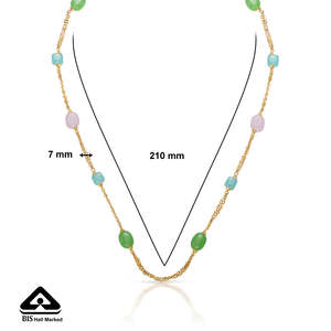 Collier chaîne perlée en or jaune pour femme avec accent diamant, cadeau religieux - Product Image 5