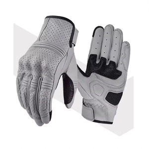 Guantes de moto de cuero genuino para hombre y mujer, diseño de logotipo personalizado, guantes de moto de carreras con gama barata - Product Image 1