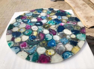 Sceau en agate poli artisanal, décoration de luxe pour la maison, motif floral religieux, résine, couleur personnalisée, artisanat haut de gamme - Product Image 3