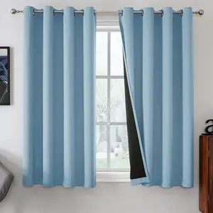 客厅窗帘豪华遮光窗帘面板，带索环窗帘的热和全遮光窗帘