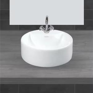 Petit lavabo rectangulaire en céramique blanche avec dessus de table Lavabo en porcelaine Lavabo sanitaire Salle de bain - Product Image 3