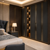 Ensemble de meubles de chambre à coucher en bois moderne de luxe, taille et couleur personnalisées, lit, armoire, table de chevet, coiffeuse, meubles pour la maison, hôtel, villa