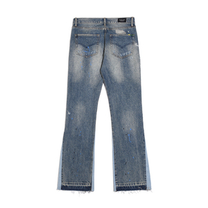 Customized Fashion New Fashion Custom Design Slim <b>Jeans</b> Pants High <b>Men</b> <b>Jeans</b> Denim Pants <b>Ripped</b> Distressed Painted 2024 - Product Image 3