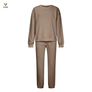 Nouveau pantalon de survêtement d'hiver pour femmes avec logo personnalisé ensemble deux pièces survêtement de maternité à col rond et survêtement - Product Image 3