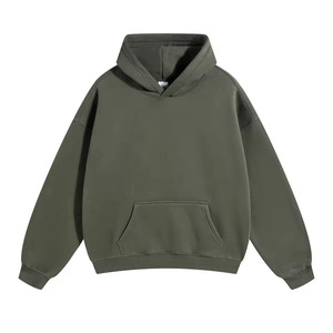 Sudadera con Capucha Oversize Blanca para Hombre, de Forro Polar, Casual, con Bolsillos, Diseño Sólido de Algodón Tejido, Corte Regular, para Otoño - Product Image 3
