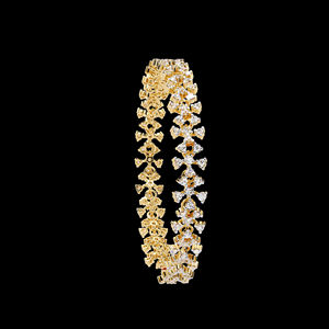 Pulsera de diamantes cultivados en laboratorio de estilo clásico en oro amarillo de 14 quilates Joyería de moda con regalo de estilo clásico elegante para cualquier ocasión - Product Image 2