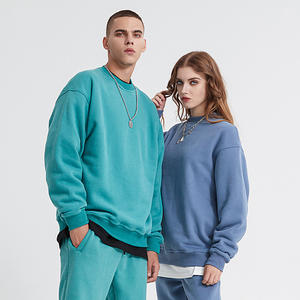 Logotipo personalizado serigrafía venta al por mayor de lana de algodón Unisex cuello redondo Jumper bordado cuello redondo sudadera para hombres sudaderas con capucha - Product Image 1