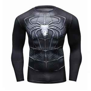 Camisetas deportivas de manga larga para hombre, camisas de compresión con estampado de superhéroes para gimnasio - Product Image 6