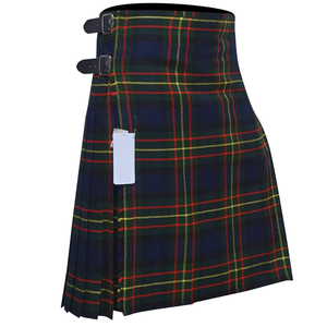 Usine en gros personnalisé Style britannique écossais Plaid tissé Double face sergé teint en fil uniforme scolaire jupe tissu Kilts - Product Image 2