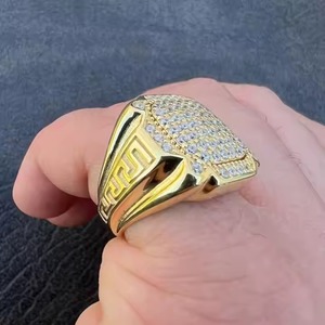 แหวนฮิปฮอปทอง14K 18K สีเหลืองแหวนเพชรทรงกลมสวยงามได้รับการรับรองคุณภาพสูงสำหรับผู้ชายผู้หญิง - Product Image 3