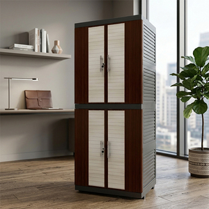 Naiba Modern Freestanding Wardrobe <b>Cabinet</b> with Flat Panel Doors <b>Lockable</b> Storage Unit for Home Office Bedroom Furniture - Product Image 1