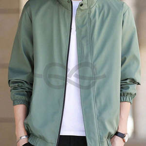 Chaqueta bomber cortavientos informal de alta calidad para hombre con cuello levantado OEM bordado prendas de vestir deportivas estilo callejero - Product Image 5