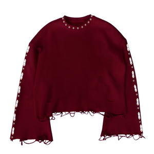 Premium 100% Cotton Oversized Distressed Sleeve Hem Full Shirts Boxy Style Streetwear Custom Logo OEM Wholesale Spring - Product Image 1