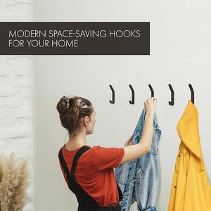 ตะขอแขวนเสื้อโค้ทโลหะทองเหลืองคู่ที่มีสไตล์และแข็งแรงดีไซน์ติดผนังสำหรับแขวนเสื้อแจ็คเก็ตผ้าเช็ดตัวหมวก - Product Image 2