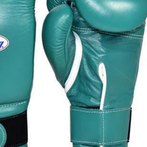 Gants de boxe professionnels en cuir vert avec fermeture velcro pour l'entraînement et le sparring, pour hommes et femmes - Product Image 3