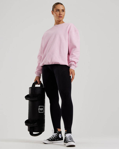 Sweat-shirts oversize en molleton avec logo personnalisé pour femmes, imprimés de lettres teintes unies, sweats à capuche grande taille, col rond uni, hiver, automne - Product Image 3