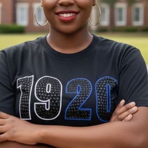 1920 nero con lettere di pelle di coccodrillo camicia da donna 100 cotone abito da donna Zeta Phi Beta Heritage di anniversario t-Shirt di moda - Product Image 6