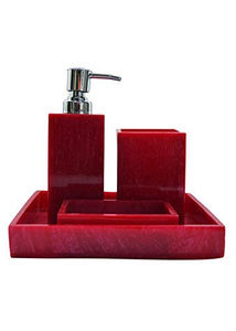 Ensemble de salle de bain en résine de luxe personnalisable en gros distributeur de savon personnalisé porte-brosse à dents gobelet pour hôtel décoration intérieure - Product Image 3