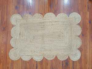 Alfombra de área de diseñador rectangular hecha a mano de yute 100%, estilo liso de alta calidad para decoración del hogar - Product Image 4
