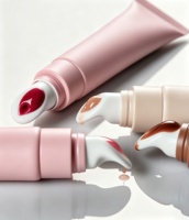 Baume à lèvres personnalisé en silicone souple avec beurre de macadamia, peptides et collagène, sérum huileux végétalien en tube souple