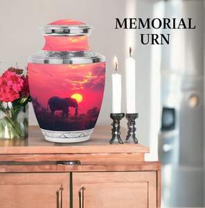Urnes funéraires d'éléphant de taille personnalisée Urnes funéraires en métal pour hommes et femmes adultes pour les femmes et le mémorial des cendres des hommes - Product Image 6