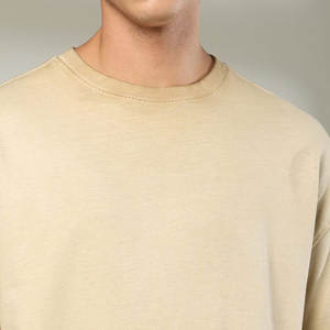 Men Boxy Fit T-Shirt Personalized Streetwear Combed Cotton Blank Small Neck Drop <b>Shoulder</b> Custom T Shirts - Product Image 3