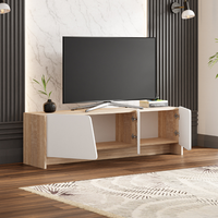 Ensemble de 2 meubles modernes et luxueux pour le salon Meuble de télévision tendance très brillant avec dessus en faux marbre Meuble pour téléviseur rectangulaire Fabricant turc