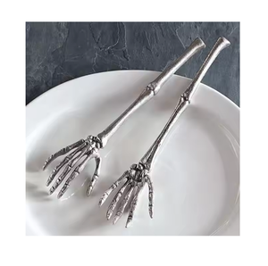 Ensemble de serveurs à salade fait à la main en laiton bras squelettes poignée de conception vaisselle décorative ensemble de vaisselle de fantaisie pour hôtel et restaurant - Product Image 2