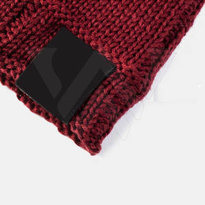 Gorro de punto acrílico cálido para invierno Unisex, ropa de calle de algodón alto, gorras impermeables impresas personalizables, diseño liso para hombres, venta al por mayor - Product Image 3
