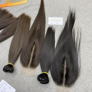 Cierre frontal de encaje HD vietnamita liso con soporte de espuma para la cabeza # Cabello Humano Virgen 100% Natural 1B, Cutícula Completamente Alineada de Fábrica - Product Image 4