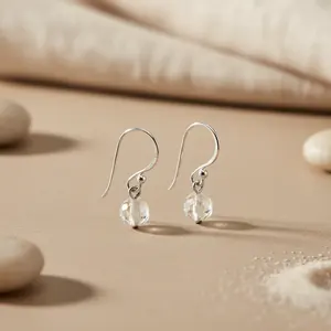 925 Silver Faceted Crystal <b>Drop</b> <b>Earrings</b> for Women <b>Fashion</b> Gift - Product Image 2