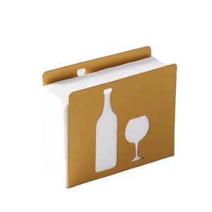 <b>Tissue</b> Dispenser Iron Art Western <b>Tissue</b> Dispenser Glass and Wine Bottle Design Napkin <b>Holder</b> Metal Napkin Rack for <b>Kitchen</b> - Product Image 1