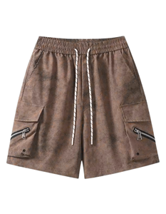 กางเกงขาสั้นผ้าคอตตอน100% พร้อมกระเป๋าของผู้ชายกางเกงขาสั้นแนวสตรีทของผู้ชายทรงหลวมใส่สบายๆแห้งเร็วและระบายอากาศได้ดีสำหรับฤดูร้อน - Product Image 2