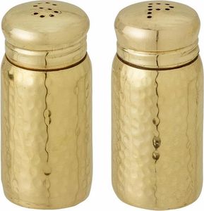 Juego de salero y pimentero artístico de metal tradicional con grabado único, ideal para experiencias gastronómicas temáticas y decoración. - Product Image 6