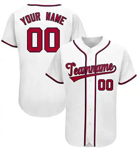 Nouvelle arrivée Maillot de baseball respirant personnalisable avec logo de l'équipe imprimé Poches col en V unisexe adulte - Product Image 3