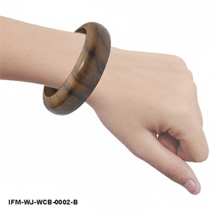 Brazalete de Madera Natural Hecho a Mano, Pulido, Sólido, Estilo Minimalista Boho para Mujer - Product Image 3